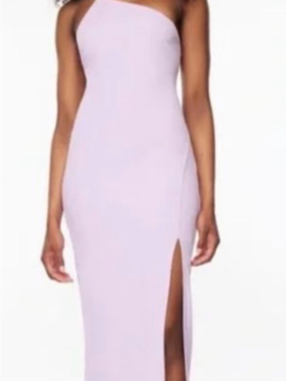 Dynamite Lilac One-Shoulder Midi Dress with Side Slit